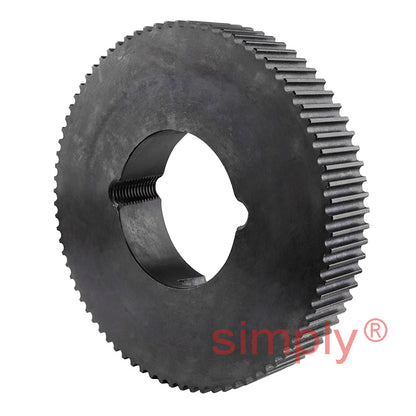 TL80-5M-15 - 5mm Pitch 80 Tooth Flangeless HTD Type Steel Taper Bore Timing Pulley for 15mm Wide Belts