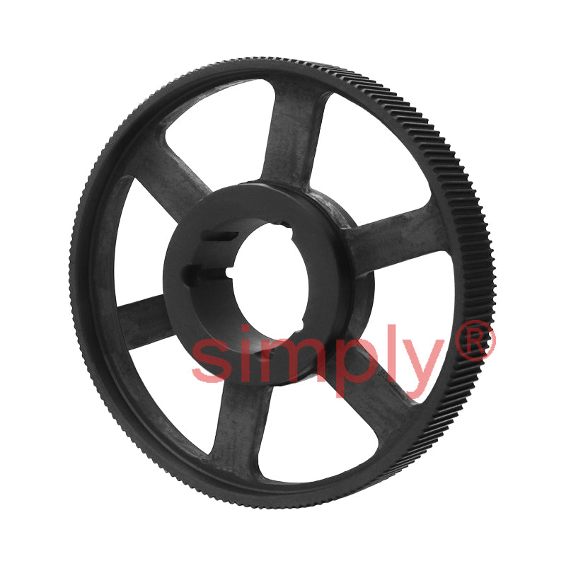 Drive-Flex TL80-8M-50 - 8mm Pitch 80 Tooth Flangeless HTD Type Cast Iron Taper Bore Timing Pulley for 50mm Wide Belts