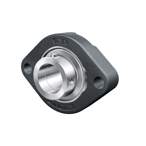 INA FLCTE20XL Two Bolt Cast Iron Oval Housing with Eccentric Collar Insert 20mm Bore