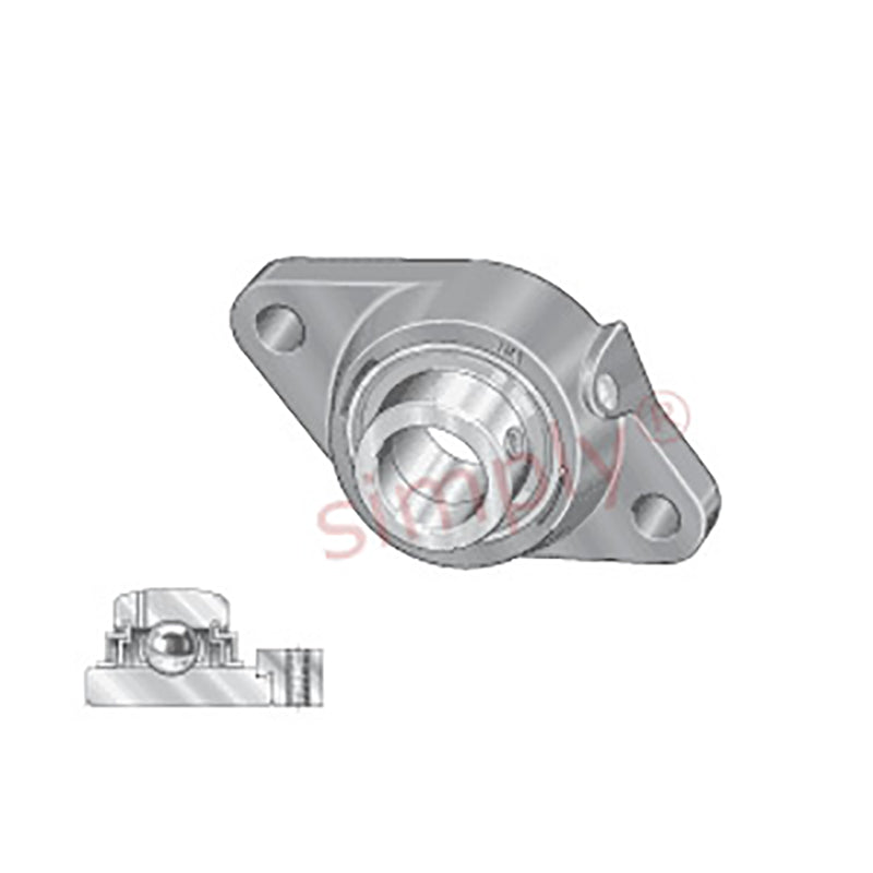 INA LCJT40XLN Two Bolt Cast Iron Oval Housing with Eccentric Collar Insert for Wide Temperatures 40mm Bore