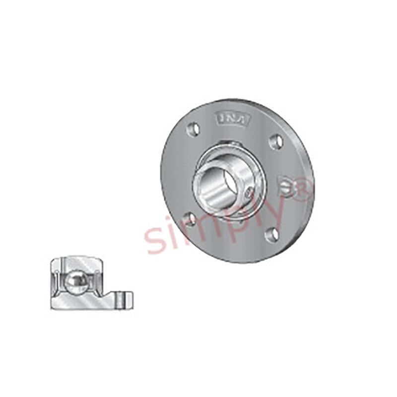 INA PMEY50XLN Four Bolt Cast Iron Round Housing with Grub Screw Insert 50mm Bore
