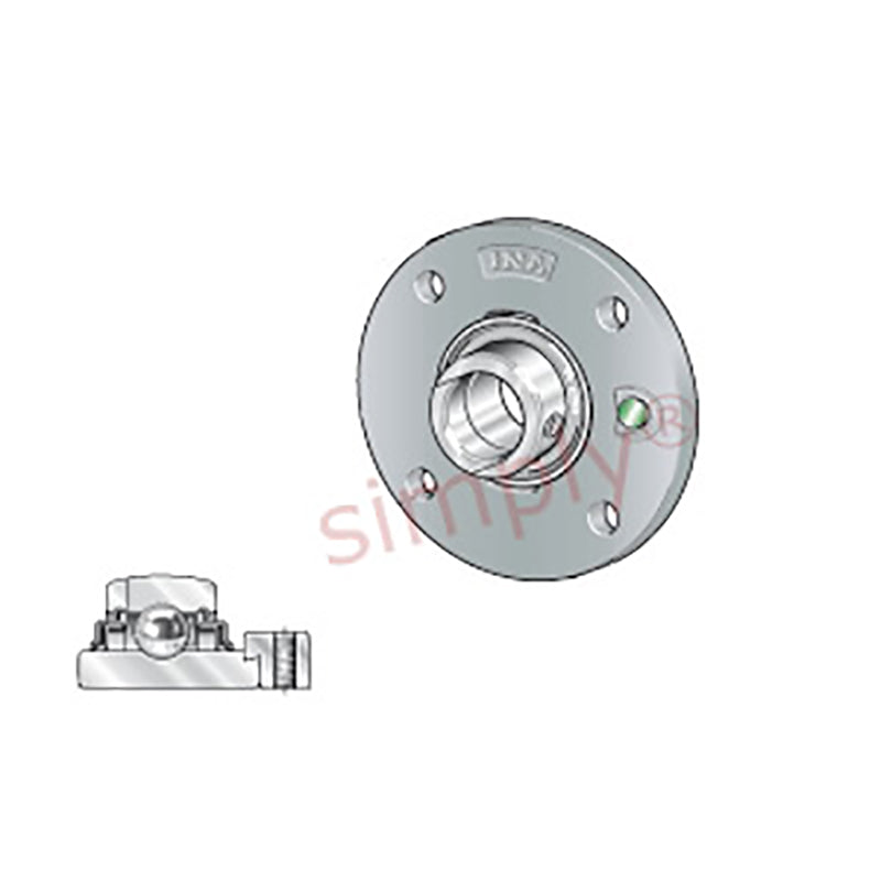 INA RME90XL Four Bolt Cast Iron Round Housing with Eccentric Collar Insert 90mm Bore