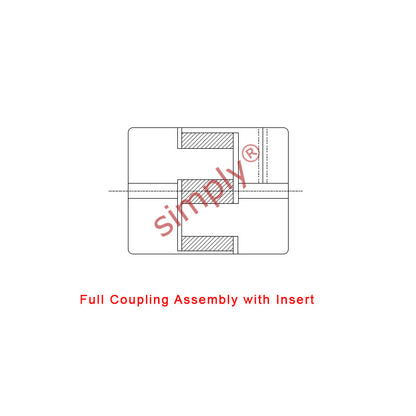 Major Brand L095B/L095B Pilot Bored Jaw Coupling Assembly Max Bore 28mm with Nitrile Rubber Insert