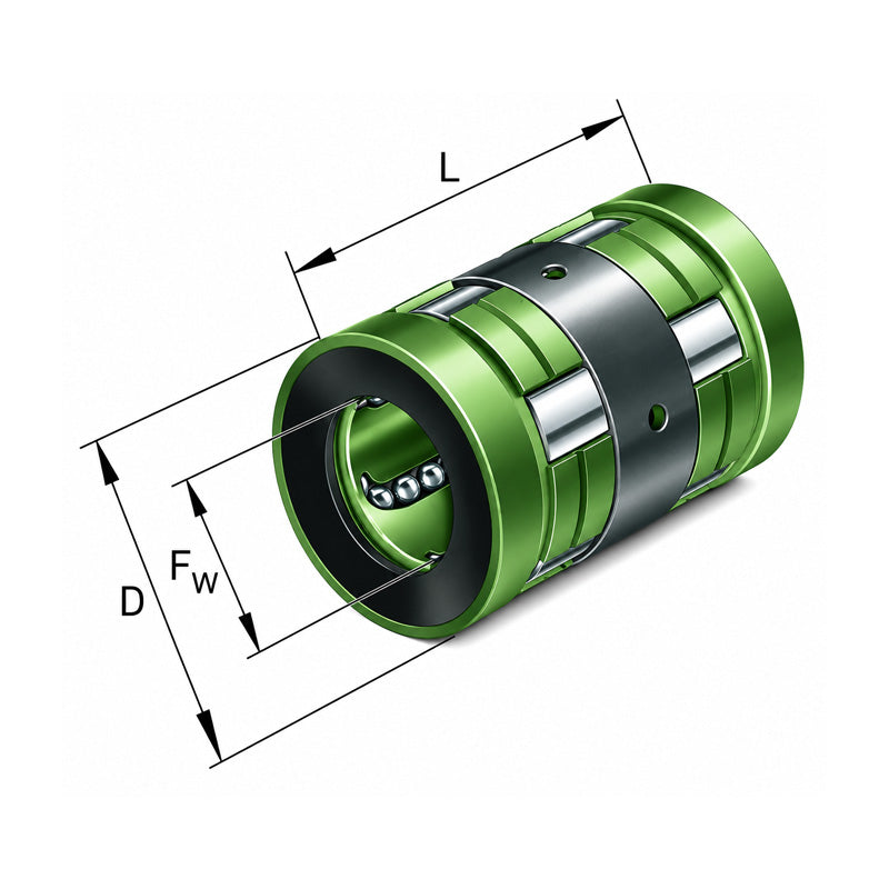 INA KN25BPP Relubricatable Open Linear Ball Bushing with Contact Seals 25x40x58mm