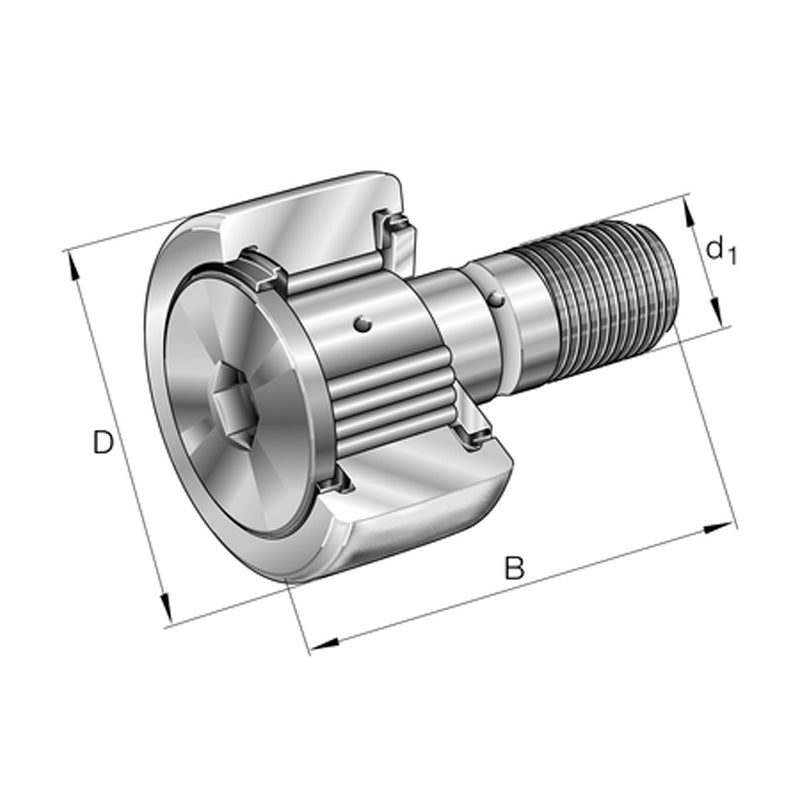 INA KRV16-PP Stud Type Track Roller 6x16x28mm - Allow 1-2 Days - Contact Us For Faster Delivery