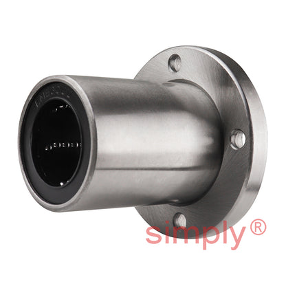 LMEF30UU Round Flanged Linear Ball Bushing with Rubber Seals and Resin Retainer 30x47x68mm