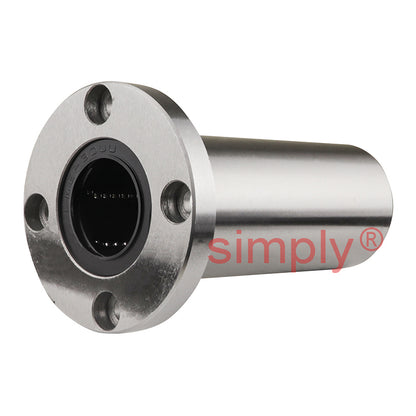 LMEF30LUU Long Round Flanged Linear Ball Bushing with Rubber Seals and Resin Retainer 30x47x123mm