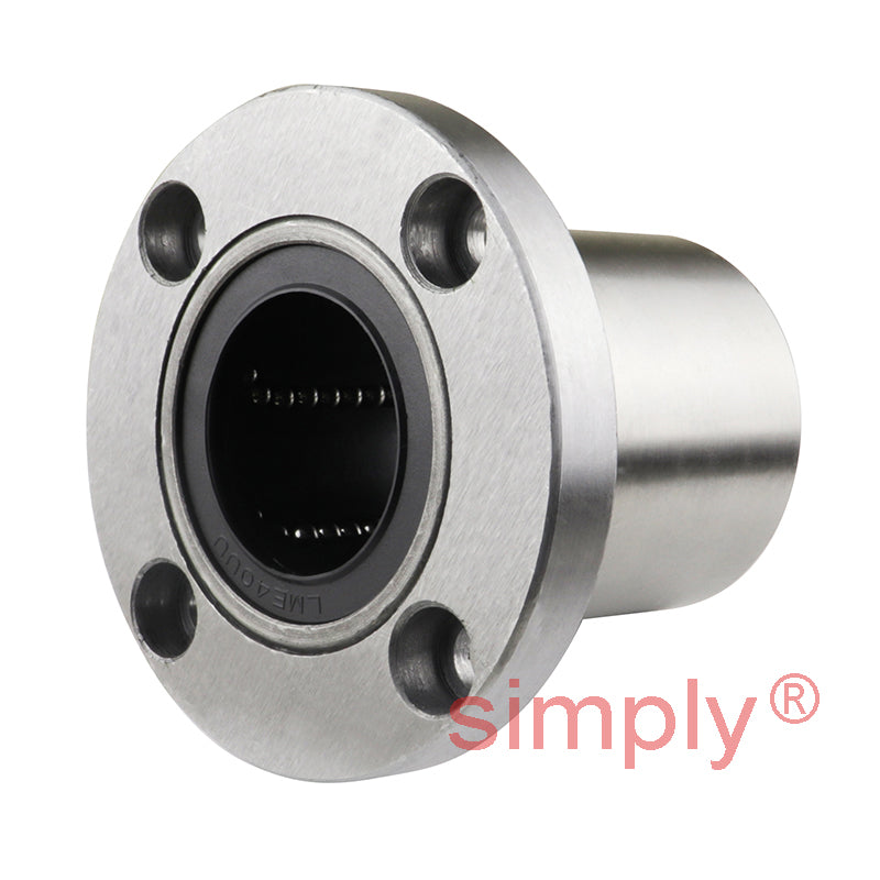 LMEF40UU Round Flanged Linear Ball Bushing with Rubber Seals and Resin Retainer 40x62x80mm