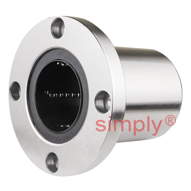 LMEF50UU Round Flanged Linear Ball Bushing with Rubber Seals and Resin Retainer 50x75x100mm