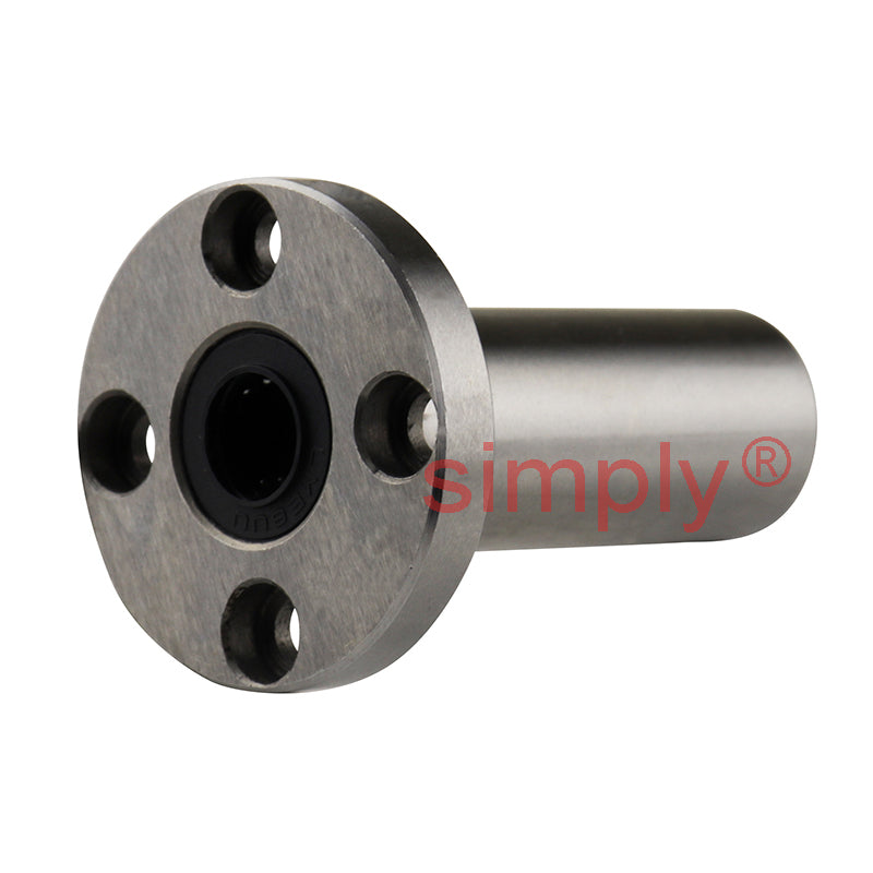 LMEF8LUU Long Round Flanged Linear Ball Bushing with Rubber Seals and Resin Retainer 8x16x45mm