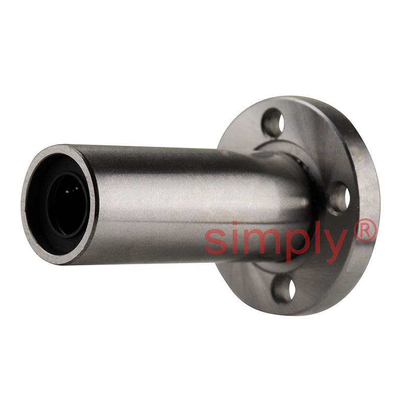 LMEF8LUU Long Round Flanged Linear Ball Bushing with Rubber Seals and Resin Retainer 8x16x45mm