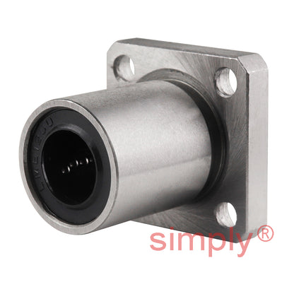 LMEK12UU Square Flanged Linear Ball Bushing with Rubber Seals and Resin Retainer 12x22x32mm