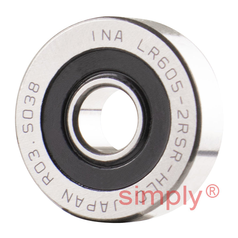 INA LR6052RSR Rubber Sealed Track Roller with Crowned Outer Race 5x16x5mm