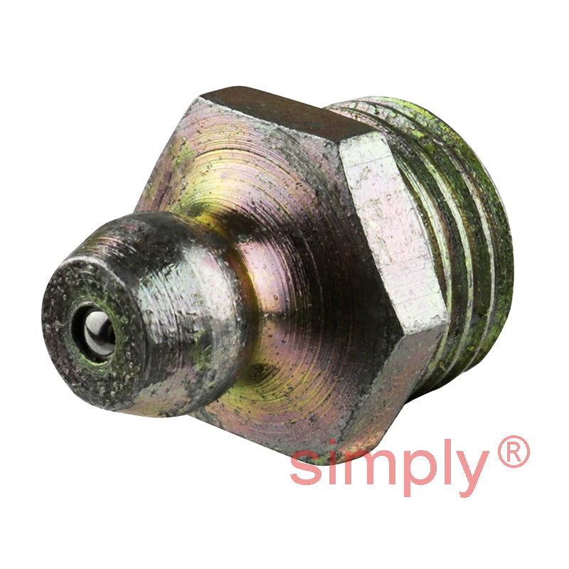 M10x1 Metric Tapered Hardened Mild Steel Zinc Plated Straight Hydraulic Grease Nipples - Pack of 500