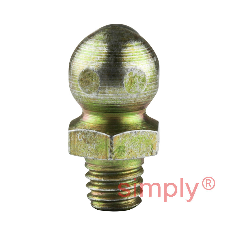 M6x1 Metric Tapered DIN Head-forming Thread Hardened Mild Steel Zinc Plated 90 deg Hydraulic Grease Nipples 