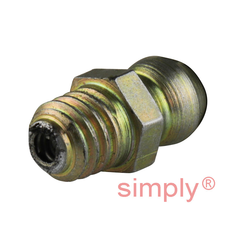 M6x1 Metric Tapered Hardened Mild Steel Zinc Plated Straight Hydraulic Grease Nipples 