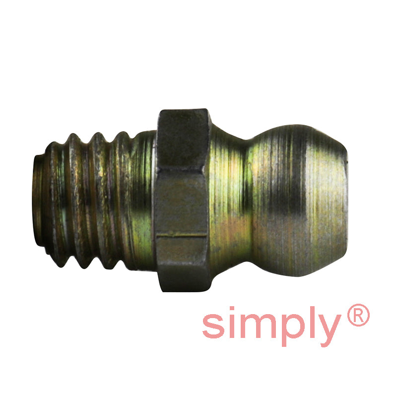 M6x1 Metric Tapered Hardened Mild Steel Zinc Plated Straight Hydraulic Grease Nipples 