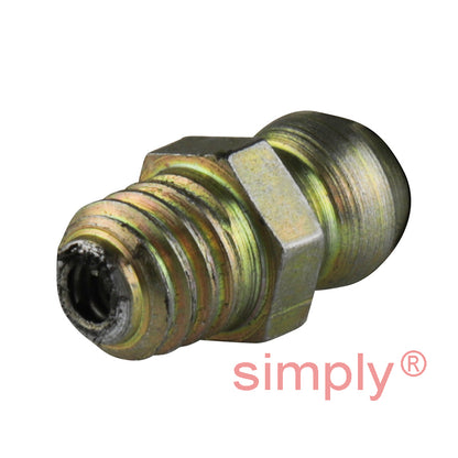 M8x1 Metric Tapered Hardened Mild Steel Zinc Plated Straight Hydraulic Grease Nipples 