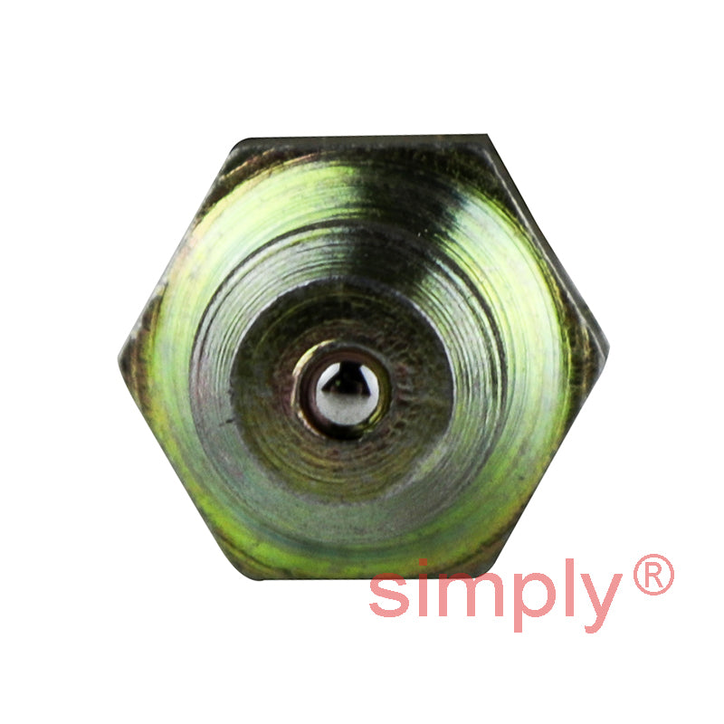 M8x1 Metric Tapered Hardened Mild Steel Zinc Plated Straight Hydraulic Grease Nipples 