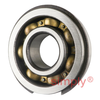 Major Brand MJ1-1/8NR Brass Cage Snap Ring Deep Groove Ball Bearing 1-1/8x2-13/16x13/16 inch