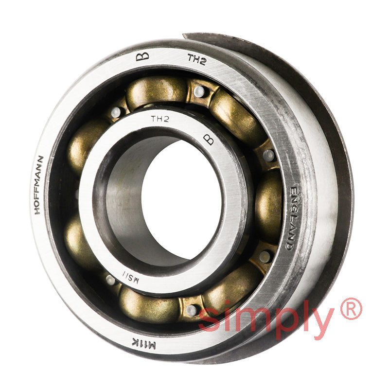 Major Brand MJ1-1/8NR Brass Cage Snap Ring Deep Groove Ball Bearing 1-1/8x2-13/16x13/16 inch