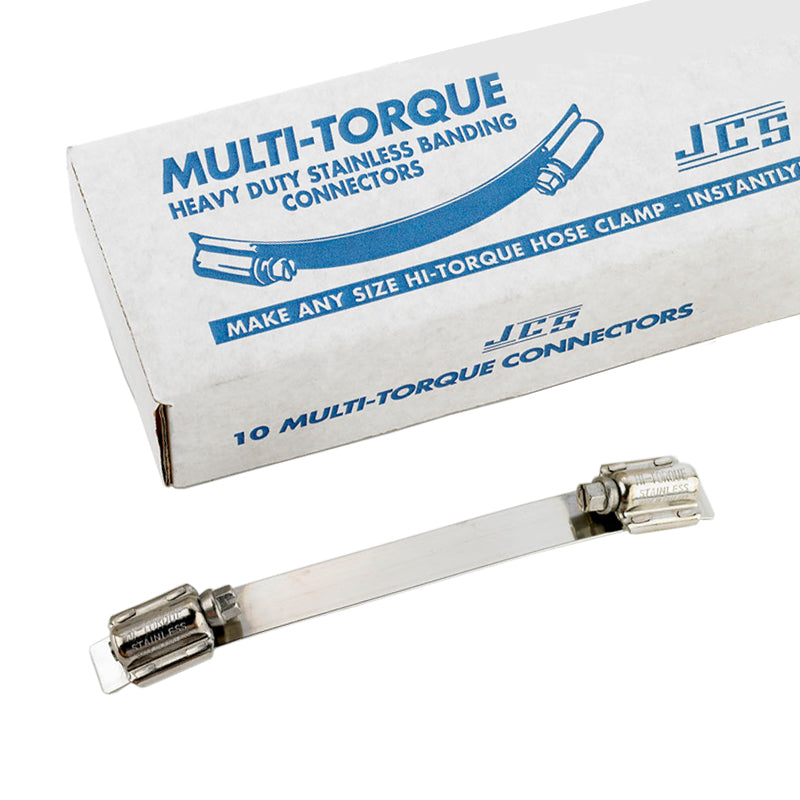 Pack of 10 - JCS MTJC450 316 Stainless Steel Multi-Torque 450mm Connectors for use with 16mm Banding 