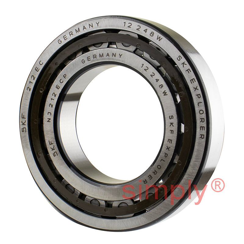 SKF NJ212ECP Single Row Cylindrical Roller Bearing with Polyamide Cage 60x110x22mm
