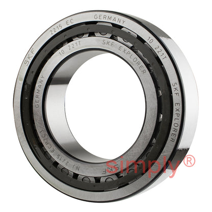 SKF NJ2215ECPC3 Single Row Cylindrical Roller Bearing with Polyamide Cage 75x130x31mm