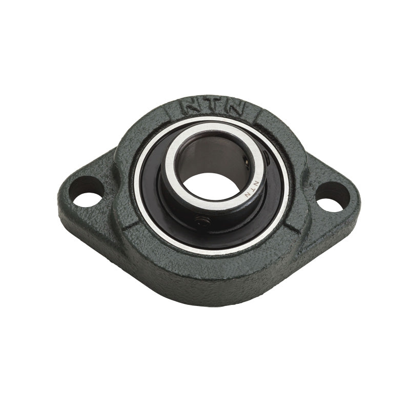 NTN ASFD203 Metric Two Bolt Oval Cast Iron Flange Housing with 17mm Bore Insert - Allow 2-3 Days