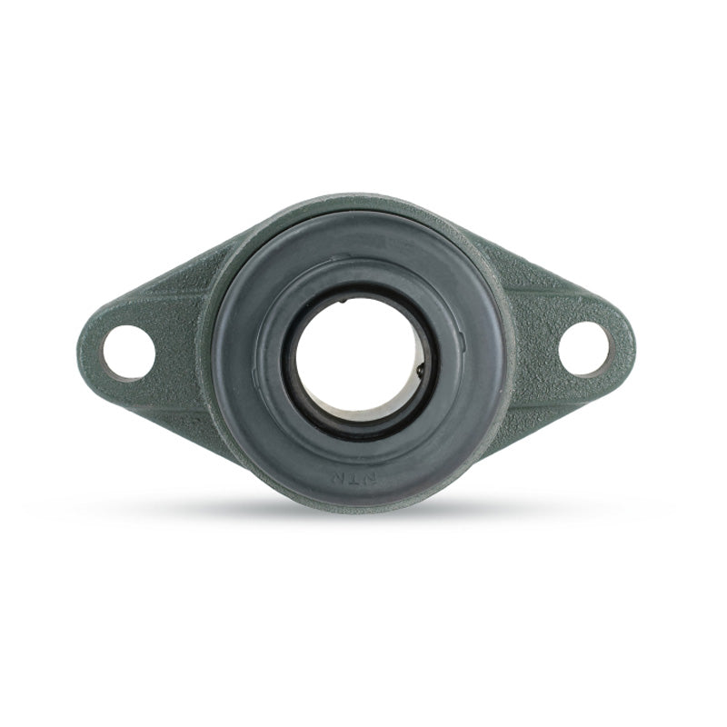 NTN C-UCFL206D1 Metric Two Bolt Oval Cast Iron Flange Housing with 30mm Bore Insert with Cast Iron Cover - Open Version - Allow 2-3 Days