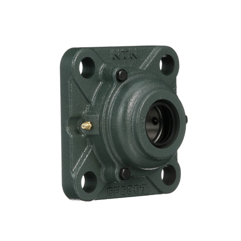 NTN C-UKFX15AD1/HA2315 Imperial Four Bolt Square Cast Iron Housing with Cast Iron Cover - Open Version - Insert and Adaptor Sleeve Fits 2-7/16 inch Shaft - Allow 2-3 Days