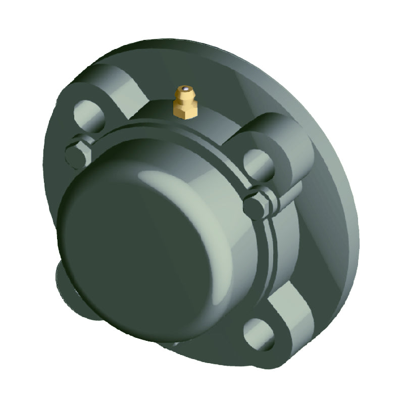 NTN CM-UCFC211D1 Metric Four Bolt Cast Iron Round Flanged Housing with 55mm Insert with Cast Iron Cover - Closed Version - Allow 2-3 Days