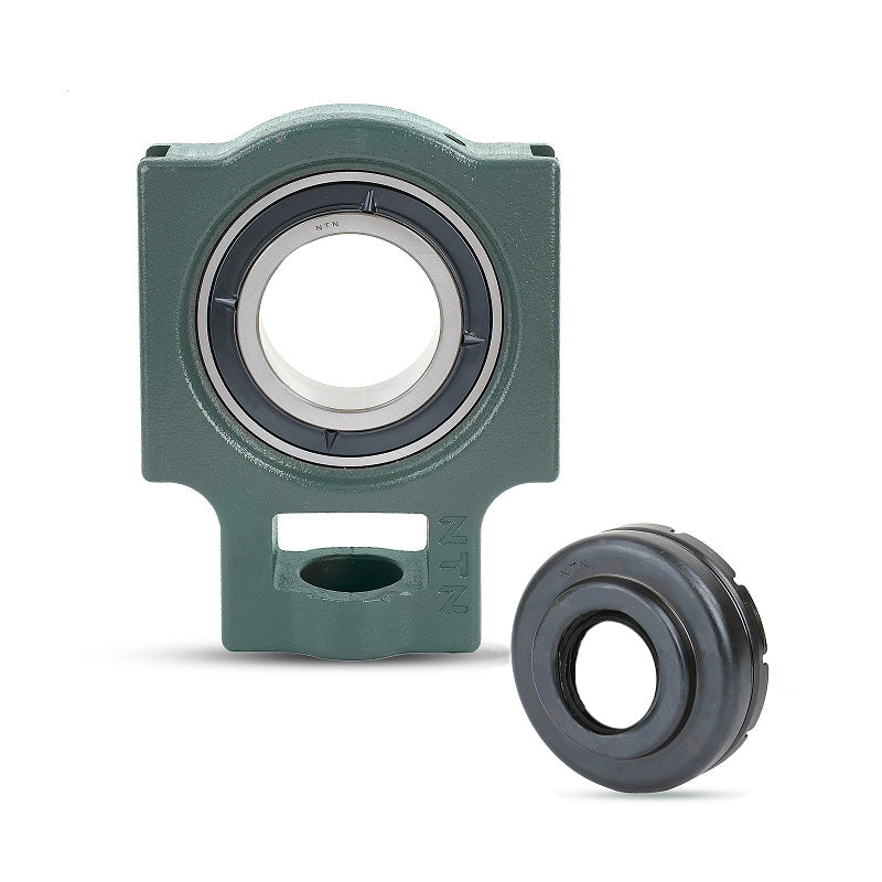 NTN S-UKT210D1/H2310X Metric Cast Iron Take Up Unit with Steel Plate Cover - Open Version - Insert and Adaptor Sleeve Fits 45mm Shaft - Allow 2-3 Days