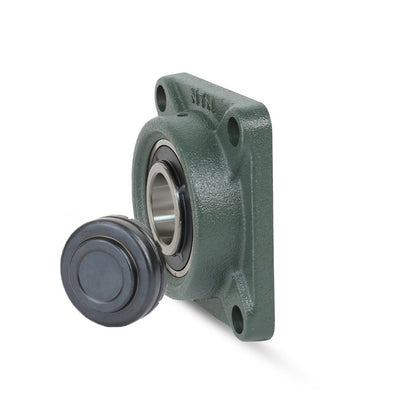 NTN SM-UKF209D1/H2309X Metric Four Bolt Square Cast Iron Housing with Steel Plate Cover - Closed Version - Insert and Adaptor Sleeve Fits 40mm Shaft - Allow 2-3 Days