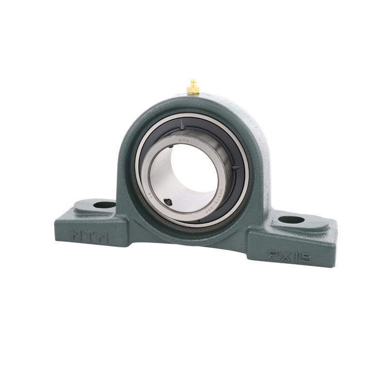 NTN UCPX15D1 Metric Cast Iron Two Bolt Pillow / Plummer Block Housing with 75mm Bore Insert - Allow 2-3 Days