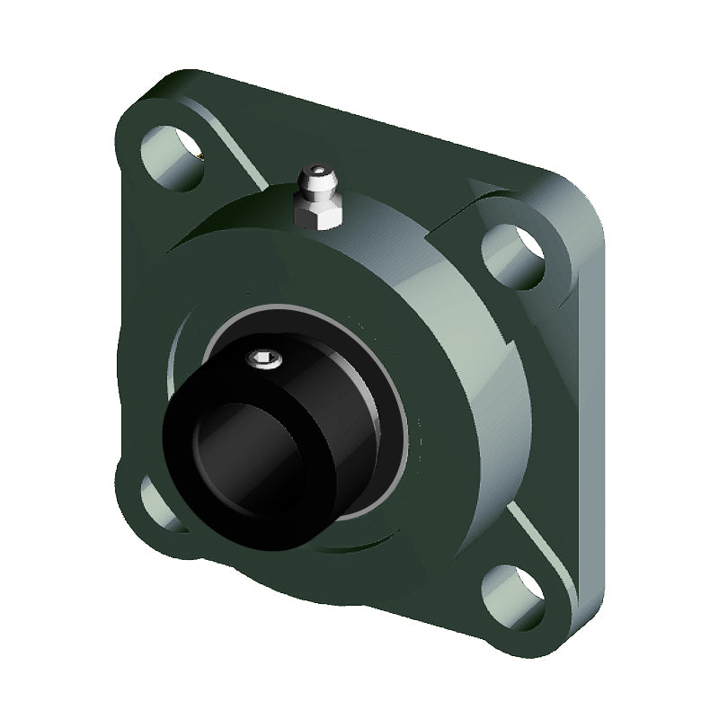 NTN M-UELF204D1 Metric Four Bolt Square Cast Iron Flange Housing with 20mm Bore Eccentric Collar Insert - Allow 2-3 Days