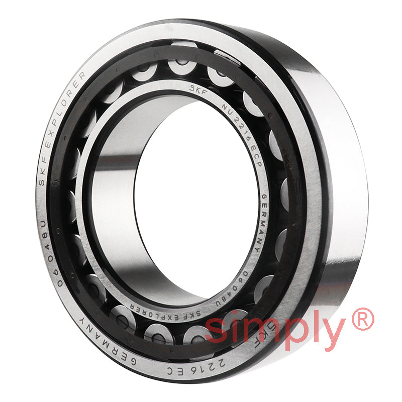 SKF NU2216ECP Single Row Cylindrical Roller Bearing with Polyamide Cage 80x140x33mm