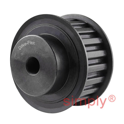 P20-H-150F - 1/2 inch Pitch 20 Tooth Flanged Pilot Bored Steel Timing Pulley for 1-1/2 inch Wide Belts