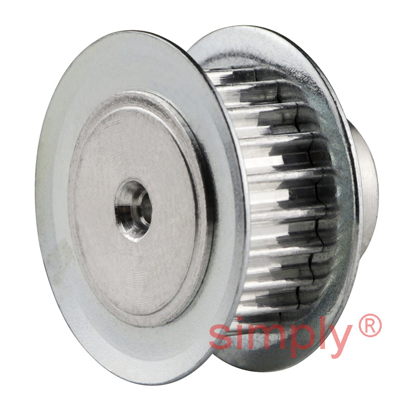 Aluminium Centre Drilled T2.5 Timing Pulley with Flanges 2.5mm Pitch 22 Tooth for 6mm Wide Belts