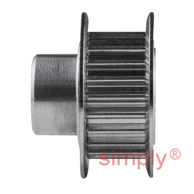 Aluminium Centre Drilled T2.5 Timing Pulley with Flanges 2.5mm Pitch 22 Tooth for 6mm Wide Belts