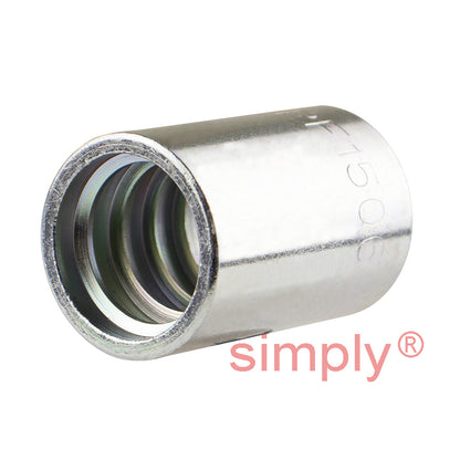 FLEXEQUIP/VOSS PF15 1SC/2SN Zinc Nickel Plated Swage Ferrule Fitting No Skive for Compact Hoses 1/4 inch SAE - Allow 2-3 Days