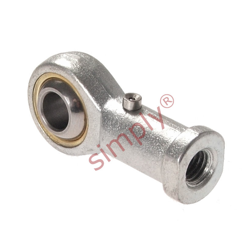 Budget PHS12 Right Hand Steel / PTFE Lined Plain Female Rod End 12mm Bore M12x1.75 Thread