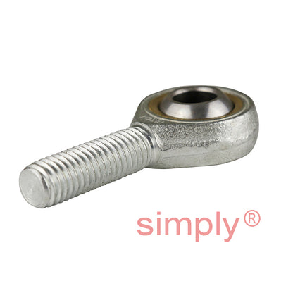 Budget POS10EC Maintenance Free Right Hand Steel / PTFE Lined Plain Male Rod End 10mm Bore M10x1.5 Thread