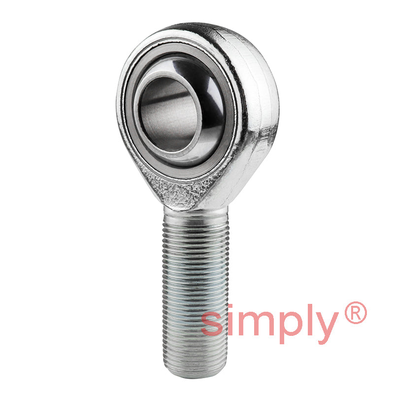 Budget POS18 Right Hand Steel / PTFE Lined Plain Male Rod End 18mm Bore M18x1.5 Thread
