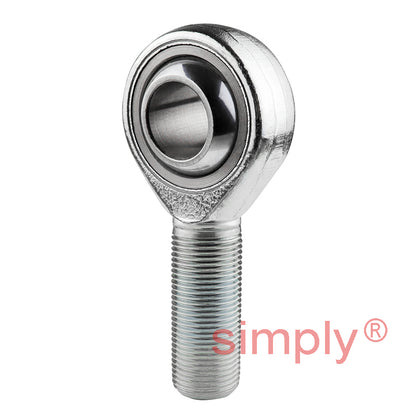 Budget POS18 Right Hand Steel / PTFE Lined Plain Male Rod End 18mm Bore M18x1.5 Thread