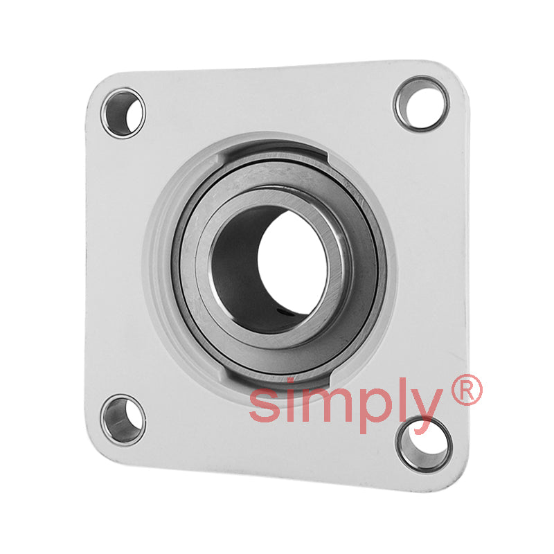 RHP PSF35CR Thermo Plastic Four Bolt Square Flange Housing with 35mm Bore Stainless Insert - Allow 2-3 Days