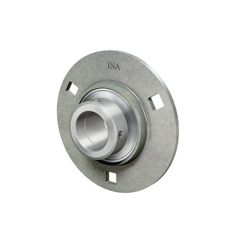 INA RA25XL Three Bolt Sheet Steel Round Housing with Eccentric Collar Insert 25mm Bore