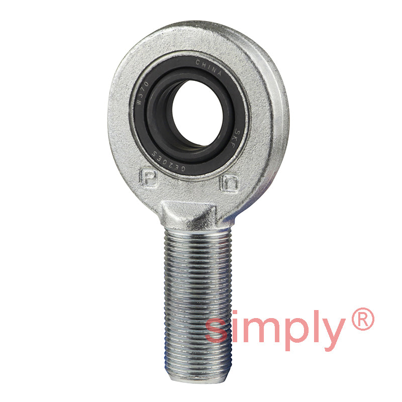 SKF SAL20ES Left Hand Steel / Steel Plain Male Rod End M20x1.5 Thread