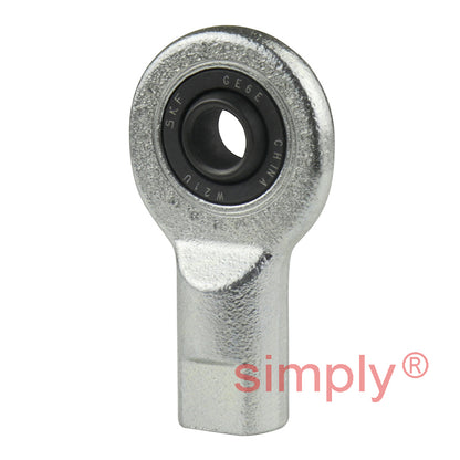 SKF SI6E Right Hand Steel / Steel Plain Female Rod End M6 Thread