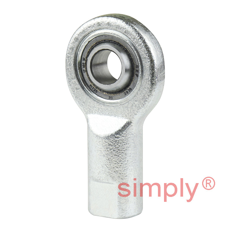 SKF SI8C Right Hand Steel / PTFE Sintered Bronze Lined Plain Female Rod End M8 Thread